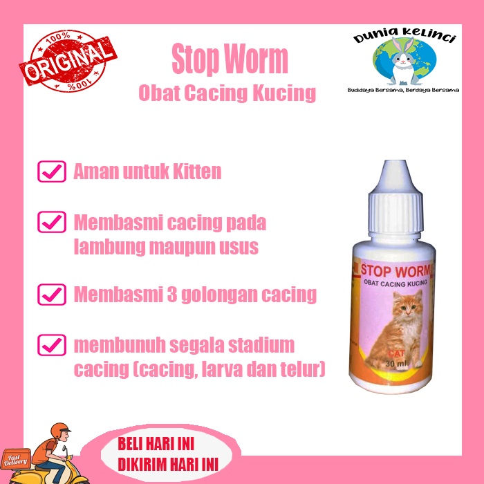 OBAT CACING KUCING STOP WORM CAT SPEKTRUM LUAS