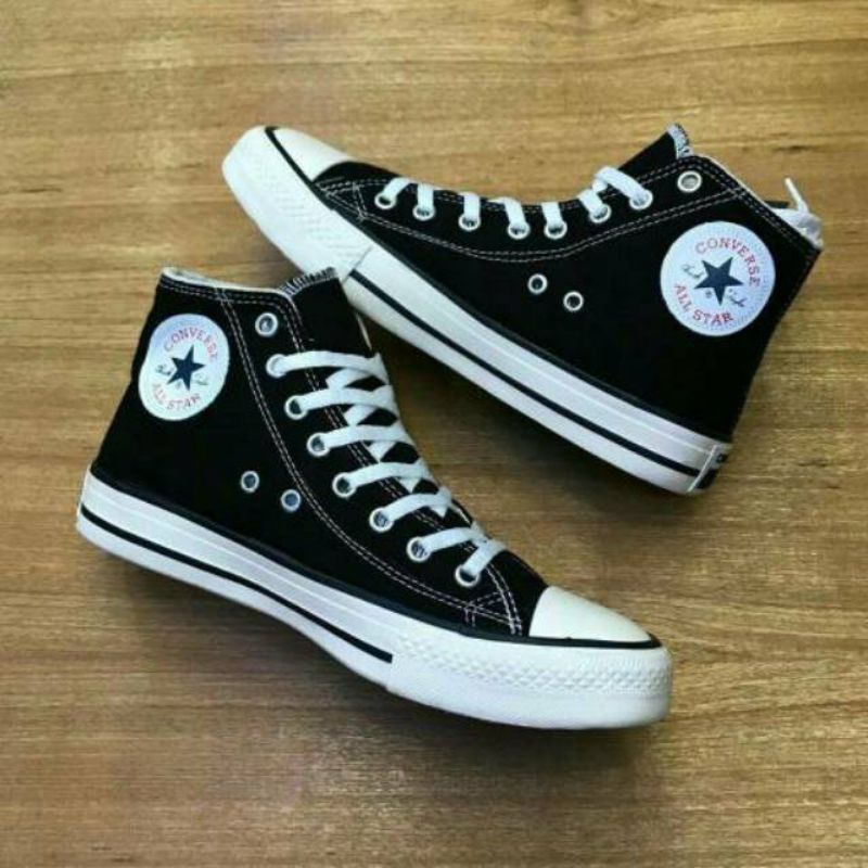 SEPATU CONVERSE HIGH/SEPATU CONVERSE BLACK WHITE  HIGH#SEPATU CONVERSE TINGGI#SEPATU ALL STAR TINGGI