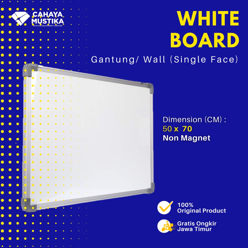 

Jual Papan Tulis Di Malang Whiteboard GH Gantung Non Magnet Uk 50x70cm