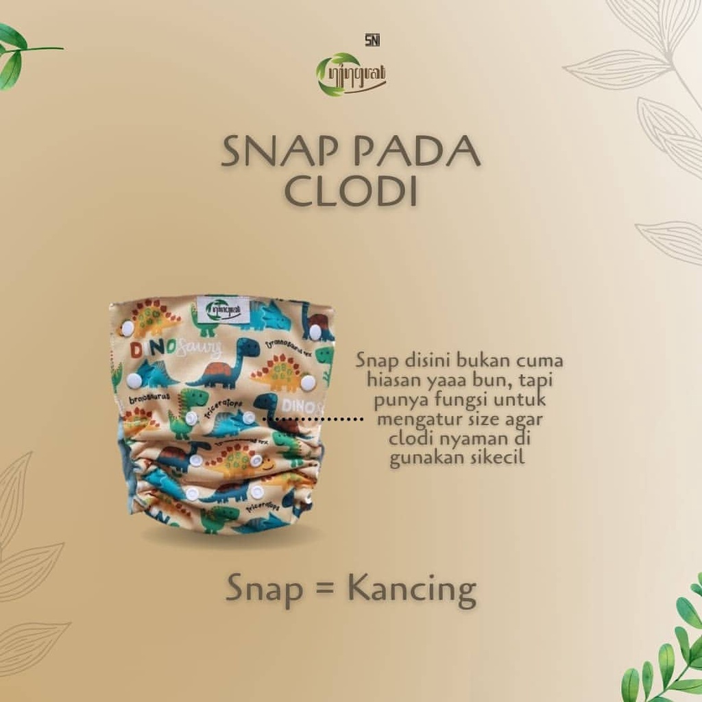 Popok Kain Cuci Ulang Clodi Ningrat Front Snap Pull Pant Newborn Nyaman