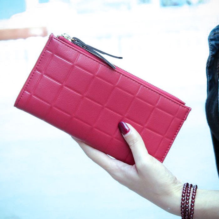 DOMPET DOUBLE ZIPPER WANITA KARTU DOMPET KOIN GRATIS GANTUNGAN KUNCI