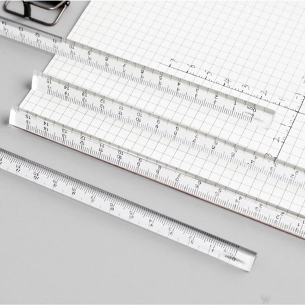 Lanfy Penggaris Segitiga Bahan Akrilik Transparan Ukuran 15 / 20cm Untuk Sekolah / Kantor