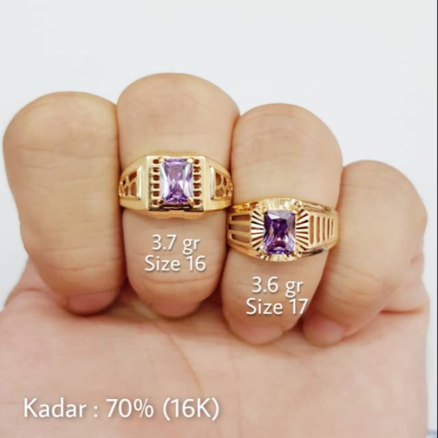 Cincin Pria Size 16 & Size 17 Emas 70% (16K) - A1