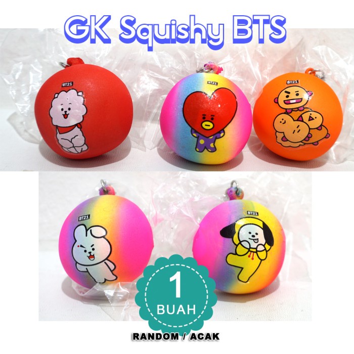 TERBARU Gantungan Kunci Squishy BTS BT21 - random - satuan - GK SQUISHY BTS