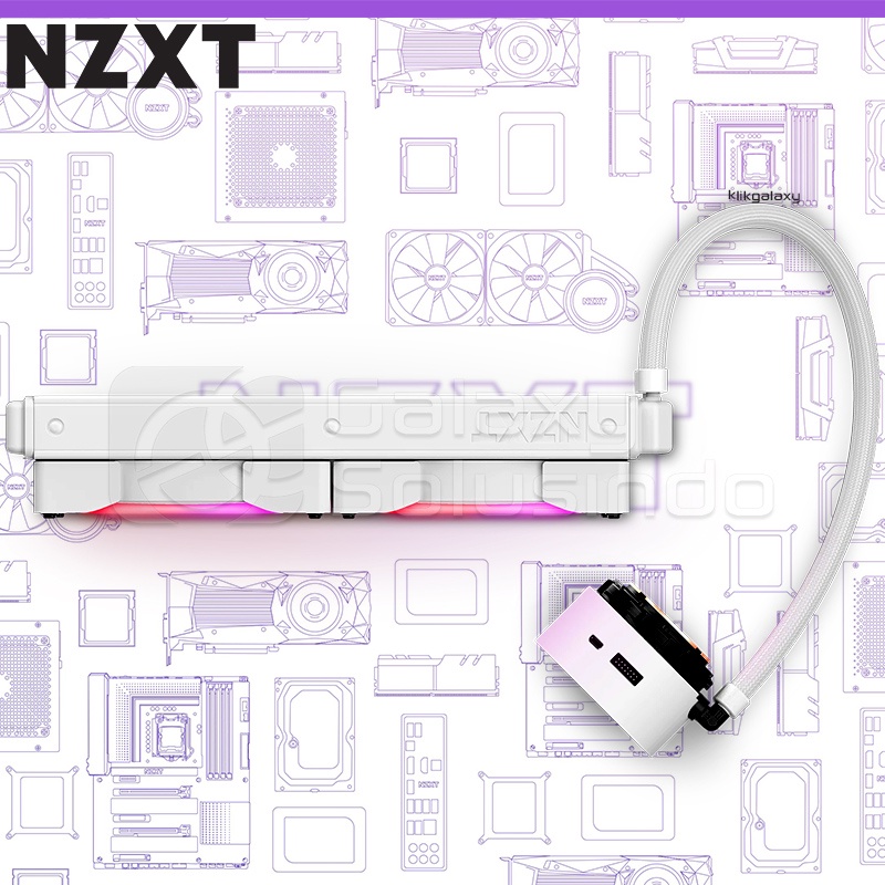 NZXT Kraken Z63 RGB Matte White 280mm AIO Liquid Cooler with LCD Display