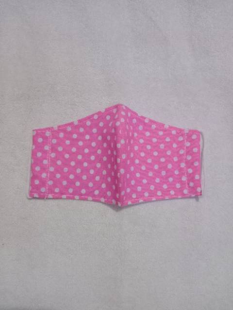 MASKER ANAK KAIN KATUN 2 PLY MOTIF POLKADOT