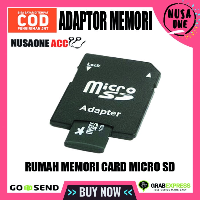 ADAPTER ADAPTOR KARTU MEMORI MEMORY MICROSD MICRO SD CARD HP VGEN SANDISK RUMAH MEMORI CARD SD