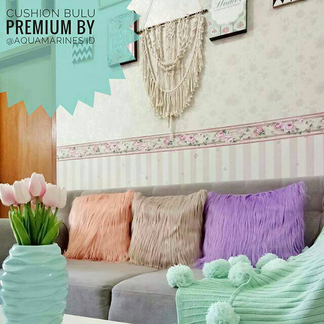 cushion cover bulu / sarung bantal bulu / sarung bantal import / sarung bantal kekinian
