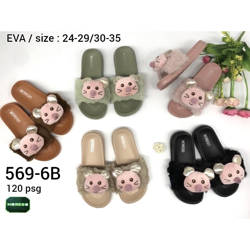 Sandal Slop Anak Boneka Tikus Import Morego 569-6A dan 569-6B