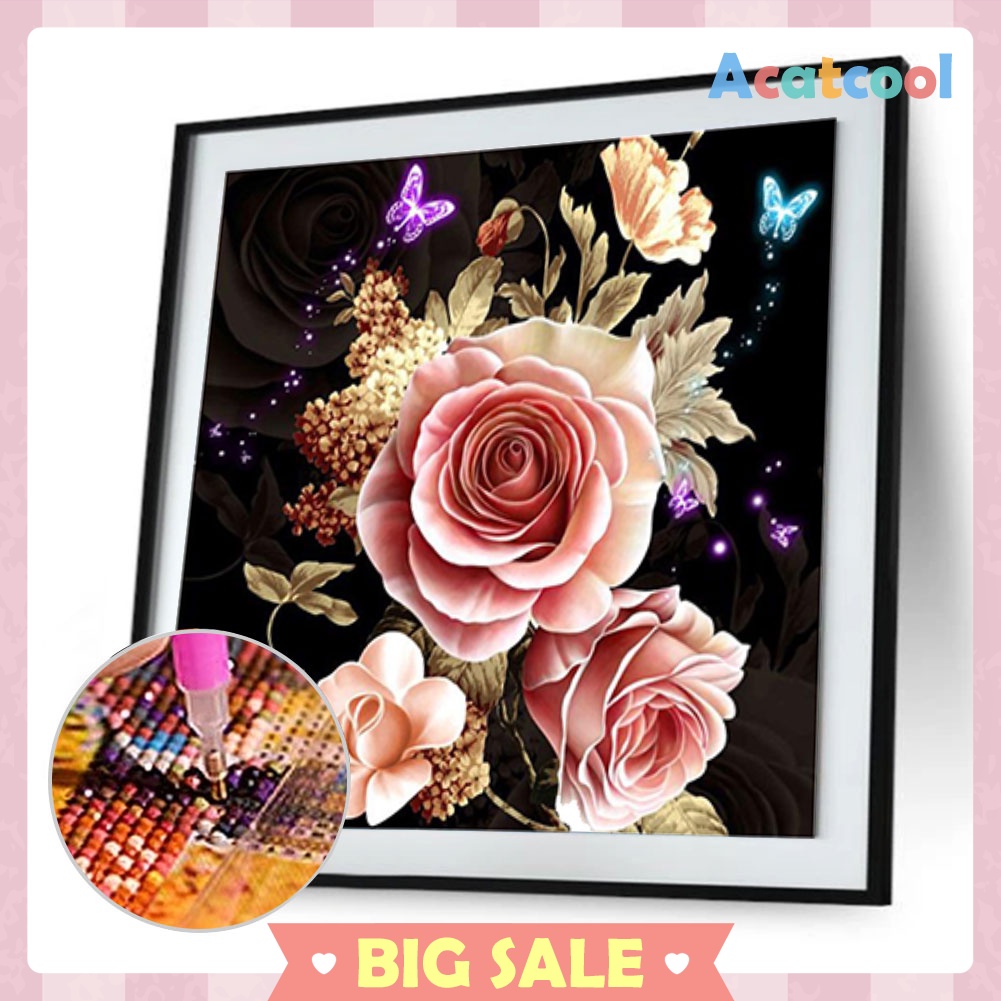 Butterfly Flowers 5D Diamond Painting Embroidery DIY Craft Cross Stitch