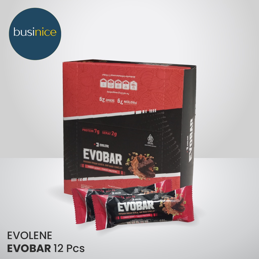 Evolene Evobar 1 Box 12 Pcs Protein Bar Healthy Snack Protein Bar