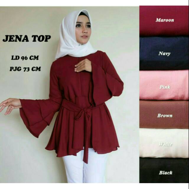 JENA TOP /TUNIK WANITA /TANGAN PANJANG.