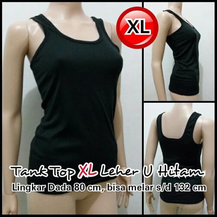 Tank Top Xl Leher U Hitam - Melar | Dalaman | Tanktop | Tengtop