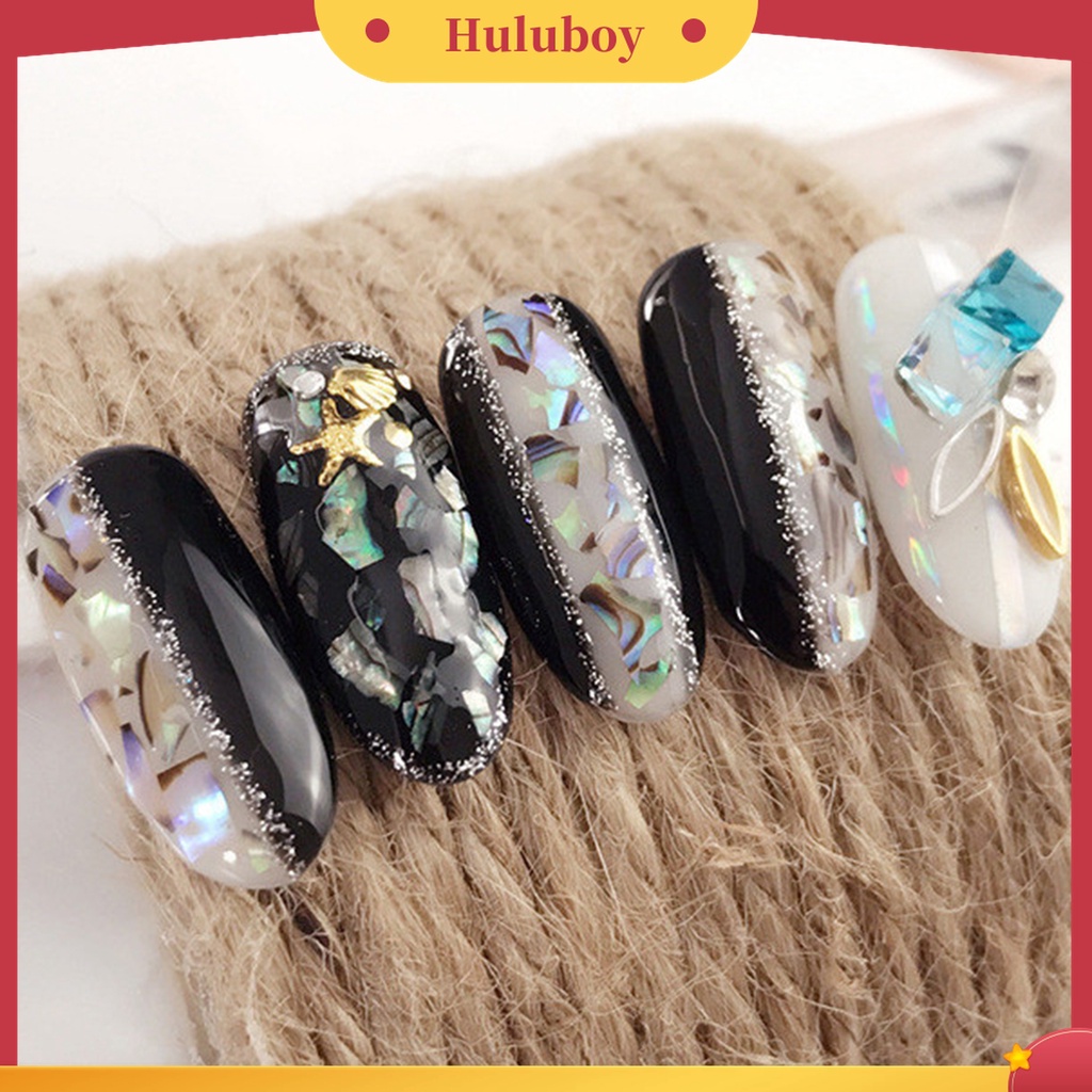 Huluboy Huluboy♡ 1 Kotak Irisan Kulit Kerang Alami Tidak Teratur Untuk Dekorasi Nail Art