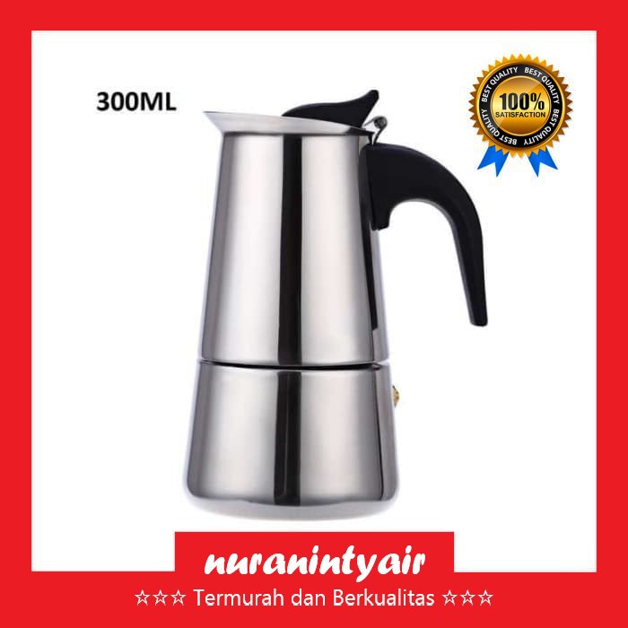 Moka Pot Teko Filter 300ml Espresso Coffee Maker Teko Alat Seduh Kopi