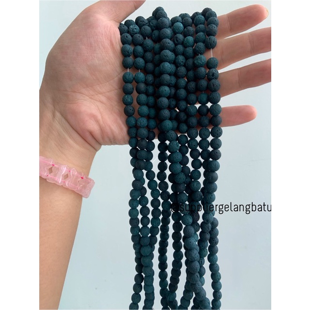 renceng BLUE NAVY lava stone BIRU 8mm batu akik merapi larva DIFFUSER