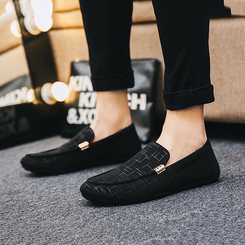 Highland Sepatu Slip on Pria Sepatu Loafers Casual Santai Formal Suede Sepatu Kerja Kantor Kuliah Men Boat Shoes KSC501