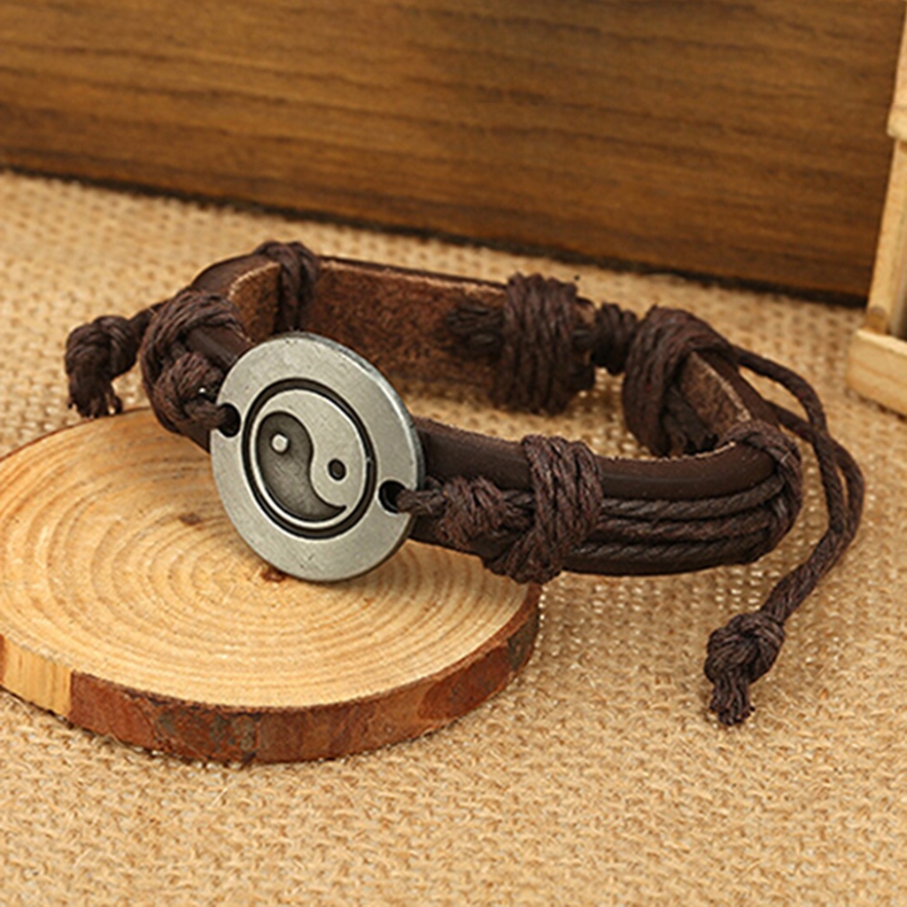 Hu Hu Hu Hu Hu Alat Bantu Pasang Kacamata♡ Gelang Tali Kulit Sintetis Multilayer Dengan Charm Infinity Untuk Priawanita