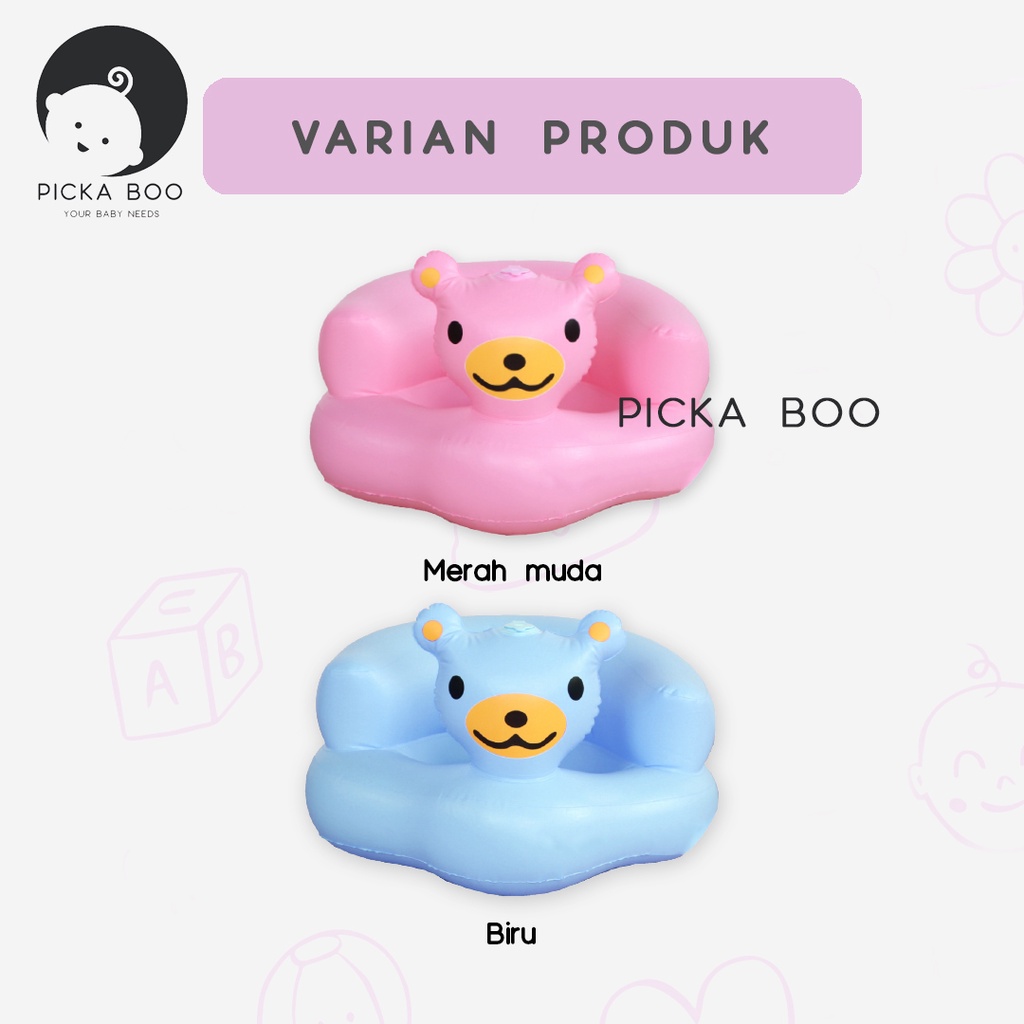 PICKA BOO Kursi Pompa Sofa Tiup Bayi Karakter Beruang