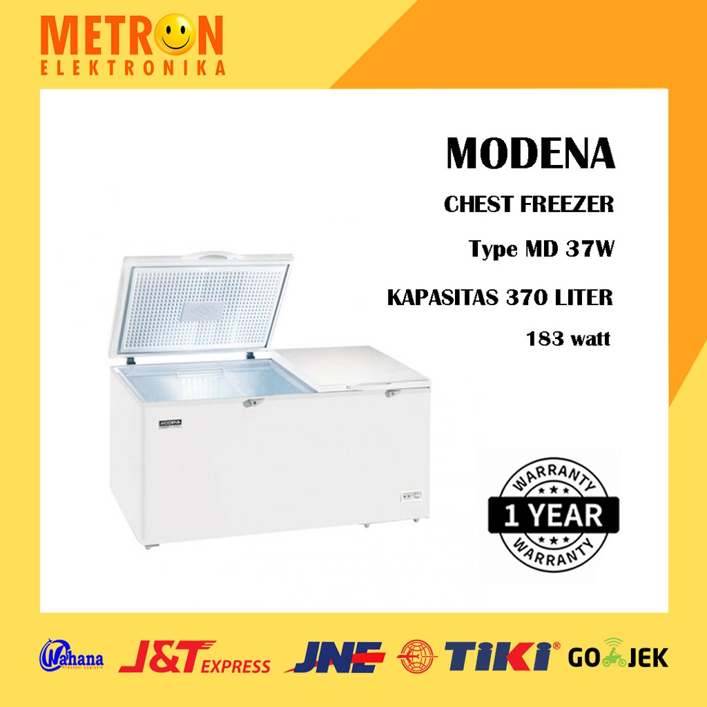MODENA MD 37 W / WHITE CHEST FREEZER 370 LITER / MD37W