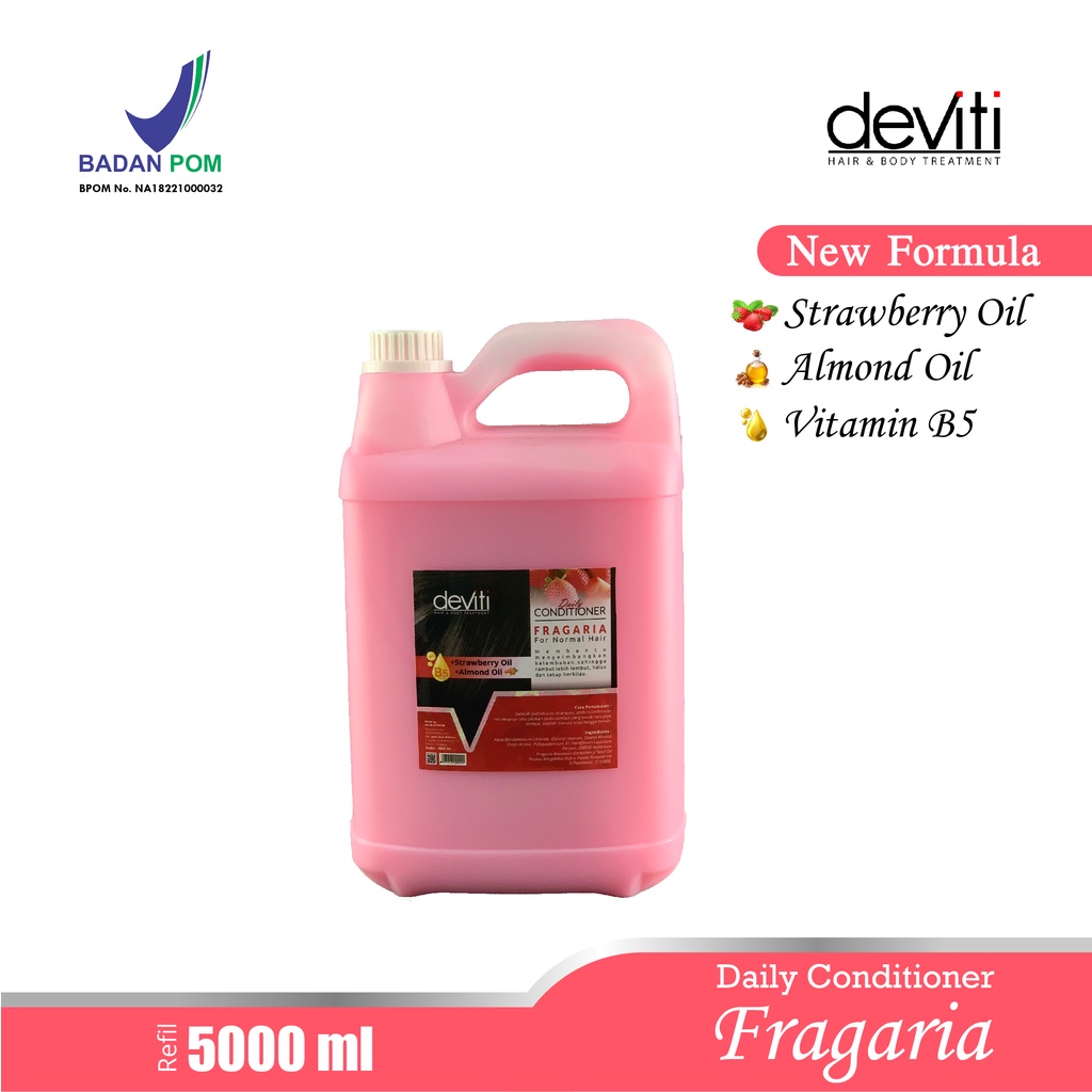 Deviti Hair Conditioner Fragaria Perawatan Rambut Kusam - Jerigen 5L