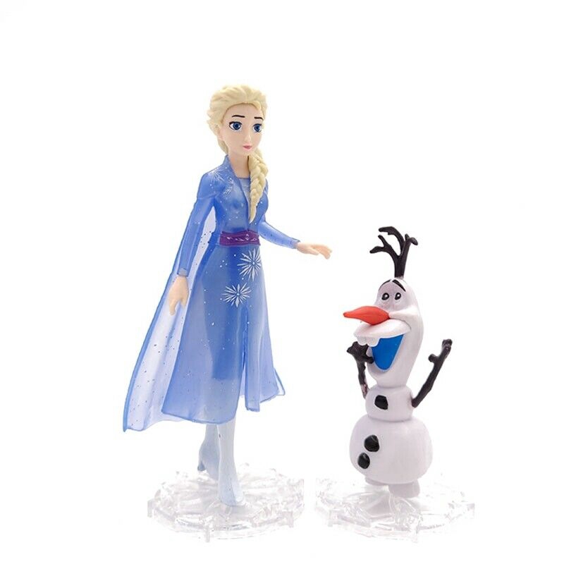 Disney 5pcs Mainan Action Figure Anna Elsa Frozen Bahan PVC Untuk Hadiah Ulang Tahun Anak