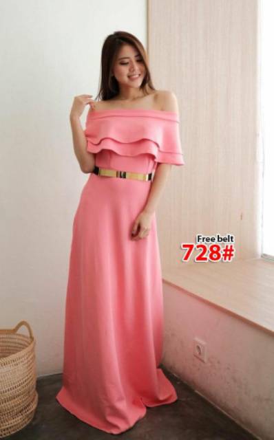 741# Maxi dress sabrina fashion+FREE BELT BESI