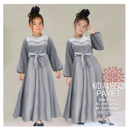 COD☑️PAKAIAN GAMIS ANAK TERBARU/MAXI AMBERLI KIDS/MATT MOSCREPE MIX BROKAT/3 UKURAN S-M-L/PAKAIAN MUSLIM ANAK/FASHION GAMIS ANAK/GOOD QUALITY