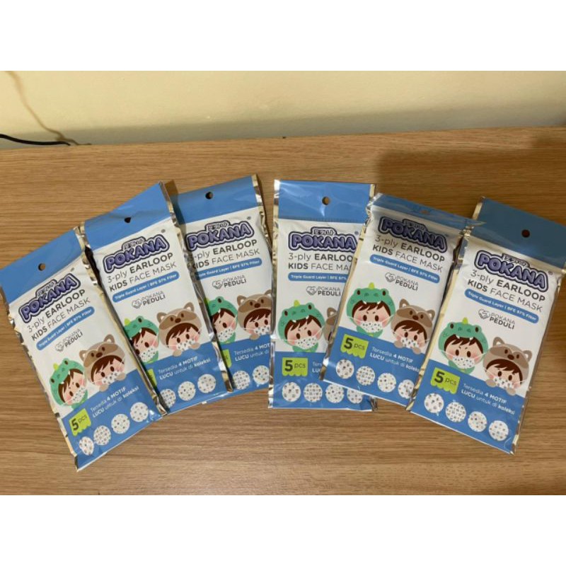 Masker pokana kids isi 5