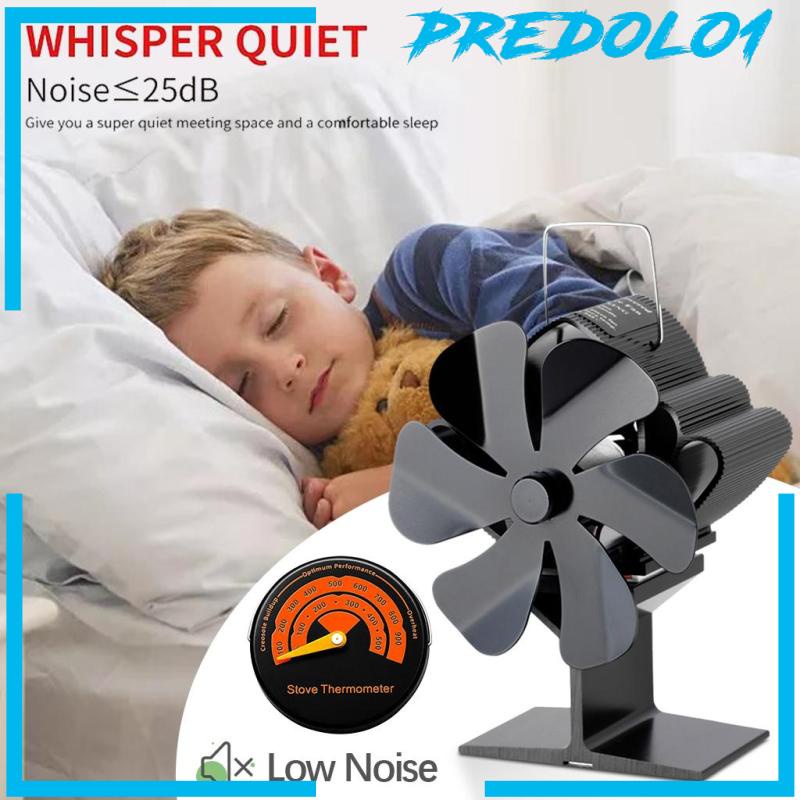 [PREDOLO1] Upgrade Mini Heat Powered Stove Fan Efficiency 6-Blade Quiet for Fireplace
