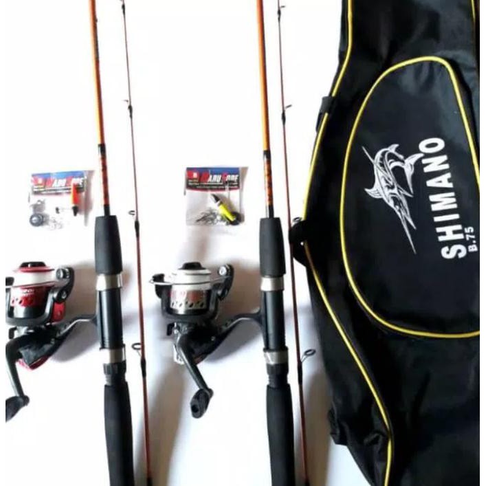 Jual 2 Set Pancing Udang, ikan Mujair Super lentur Spool Metal "HARGA PROMO"