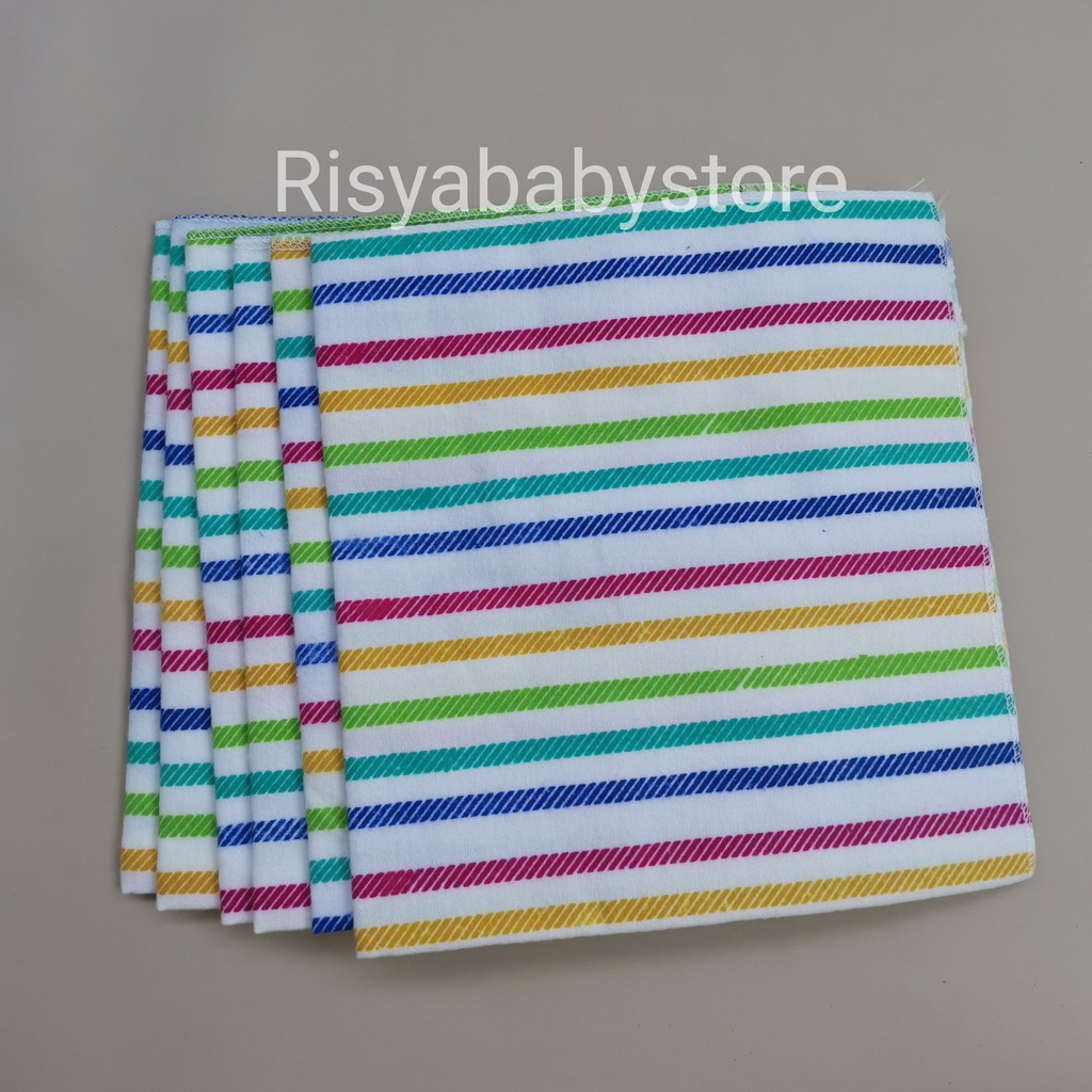 6 pcs (setengah lusin) Alas ompol bayi murah / Alas ompol lorek bayi baru lahir newborn