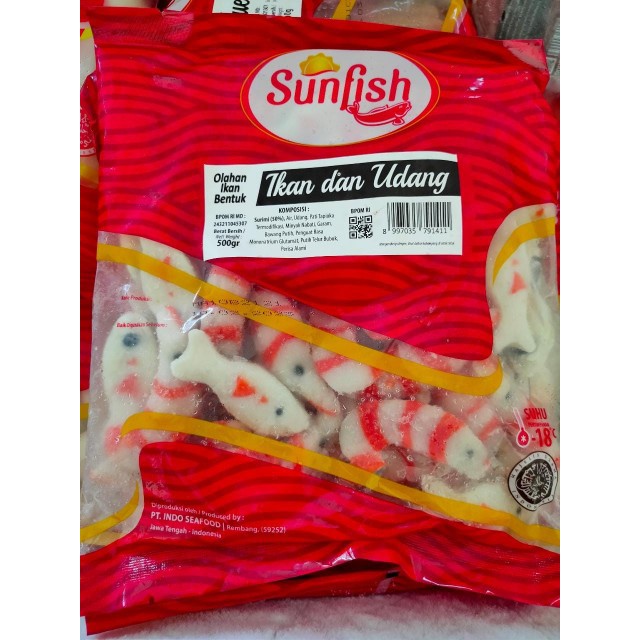 

SUNFISH OLAHAN IKAN BENTUK IKAN DAN UDANG 500 GR