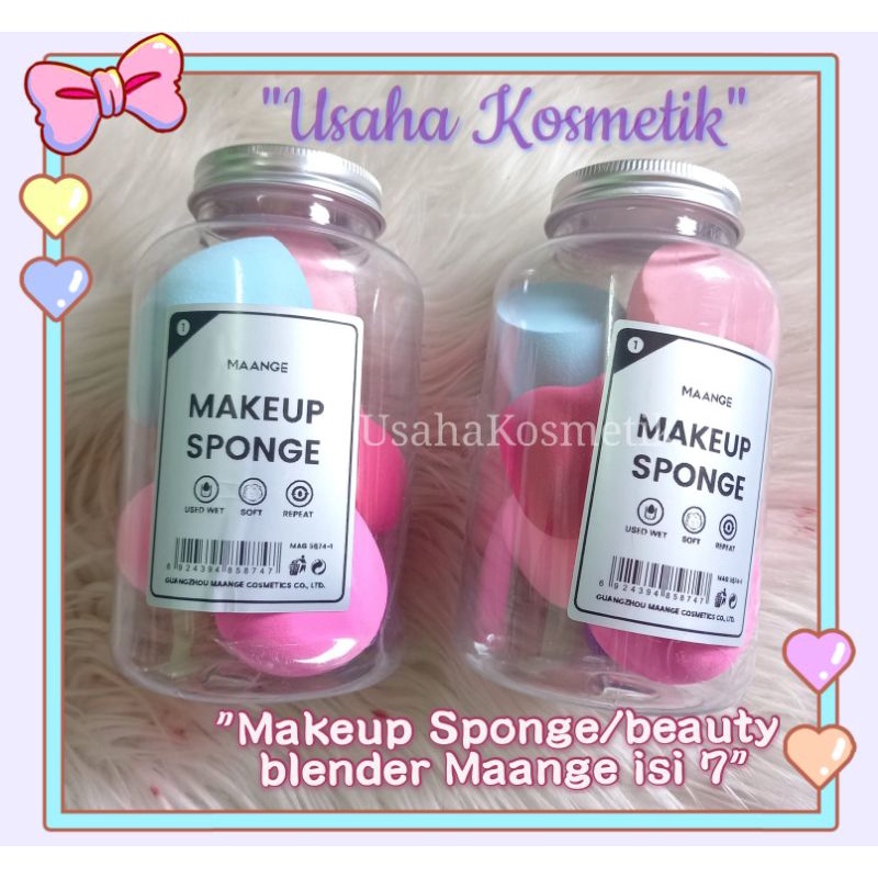 PROMO!! SUPER LEMBUT BEAUTY BLENDER / KOTAK SPONS PUFF MAKE UP/POWDER BEAUTY SPONGE MAANGE ISI 7 SPONS