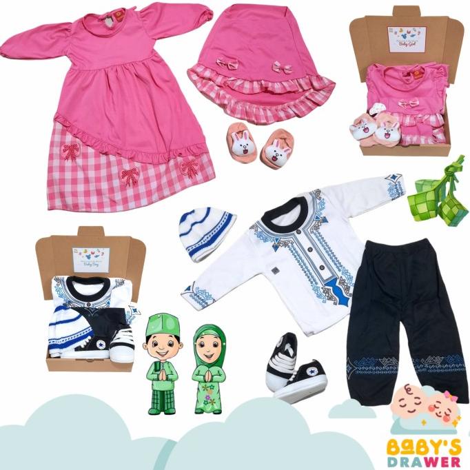 

Hampers Pakaian Lebaran Bayi Gamis Baju Koko / Kado Lebaran /Baby Gift
