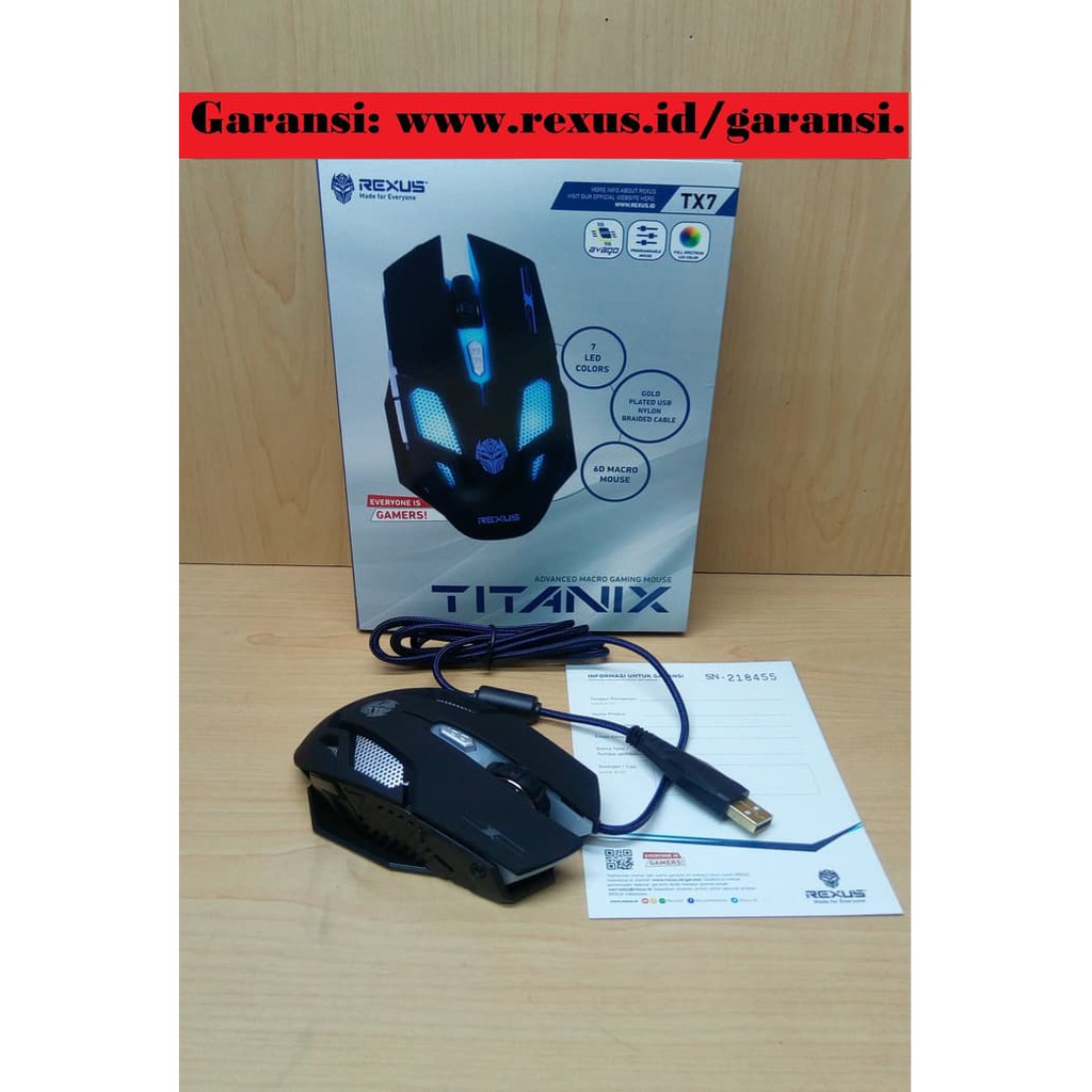 Jual Rexus TX7 Titanix Macro Gaming Mouse Gamers Gamer Game RXM TX7