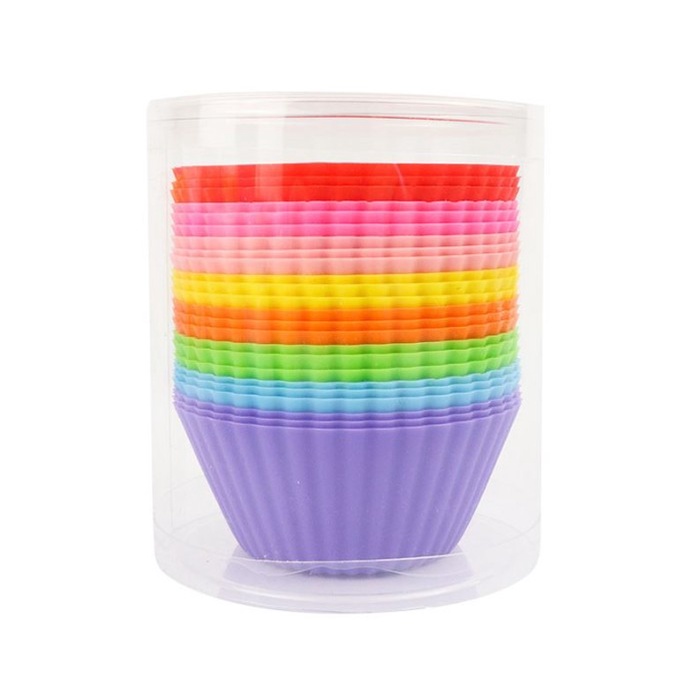 Cupcake Reusable Silicone Cups Cetakan Muffin Cup cake Cupcakes Pudding Bulat BPA Free