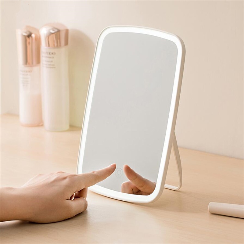 Cermin Make Up Mirror LED Light Rechargeable - NV026 - White