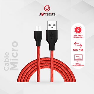 Kabel Data Cable Data Micro USB JOYSEUS 100 JM Nylon Braided Black / Red - KB0005-AA /KB0005