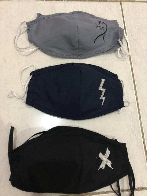 Masker Fashion Bahan Katun 2ply+1ply(filter Masker/tissue)