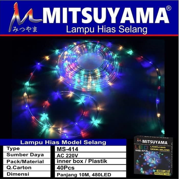 Lampu Hias Model Selang 10 Meter Waterproof Warna Warni Rainbow Anti Air MS 414