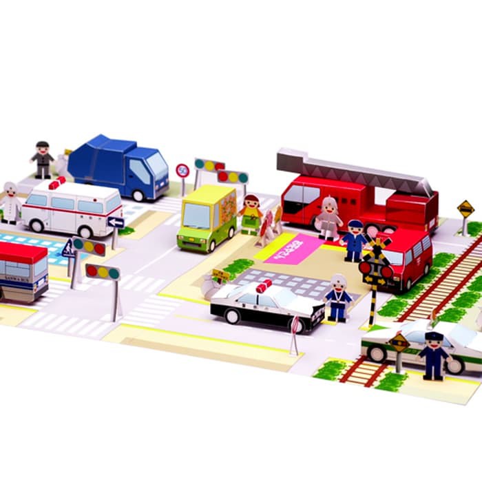 DIY Miniatur Papercraft Mobil-mobil dan Rambu-rambu