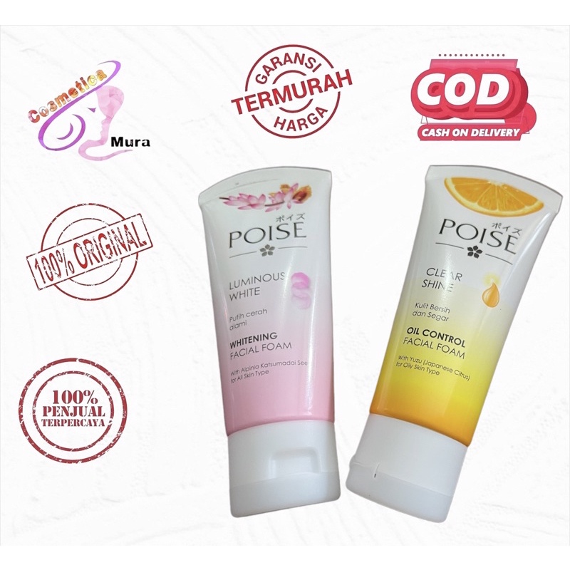 [ 50 g foam ] poise facial foam 50 gr - poise clearshine foam 50 gr - poise luminous white 50 gr