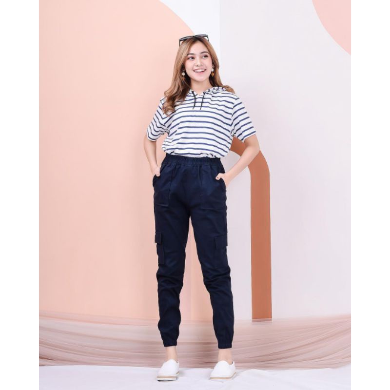 CELANA JOGER CARGO PANTS WANITA PREMIUM BB 40 - 62 KG THE EXCLUSIVE INDONESIA