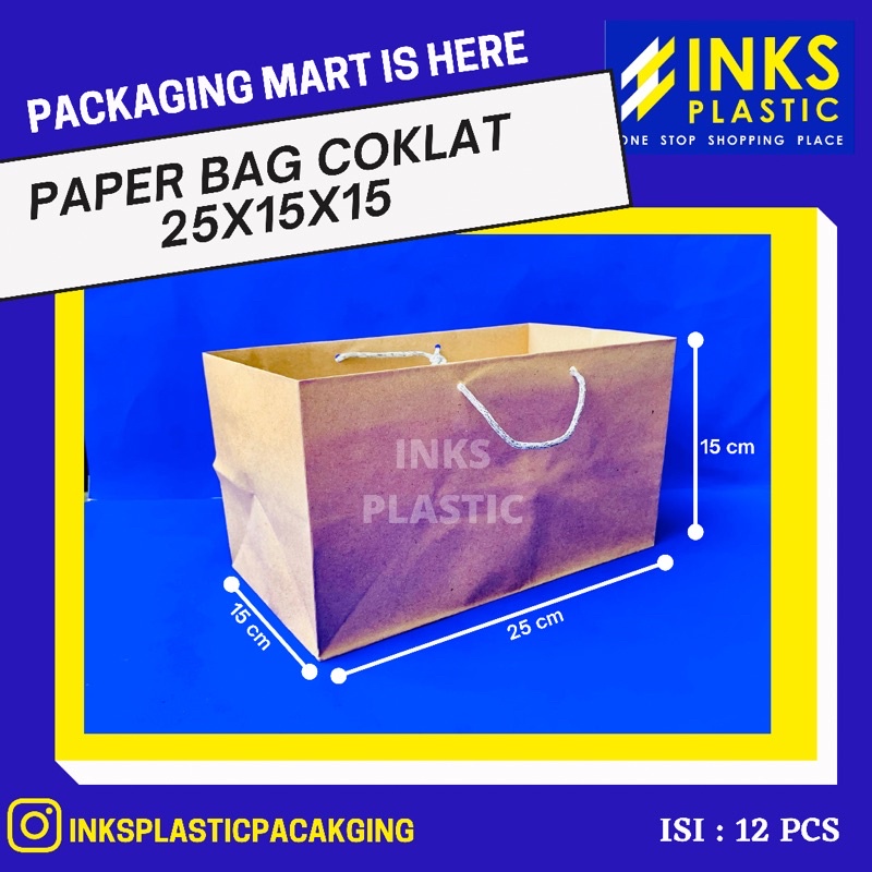 

PAPER BAG COKLAT 25x15x15 (12 PCS)