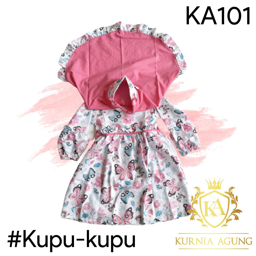 Gamis Baju Gaun Muslim Anak Perempuan 1-5 Tahun Pesta Murah KA101 Hello Kitty Tsum tsum