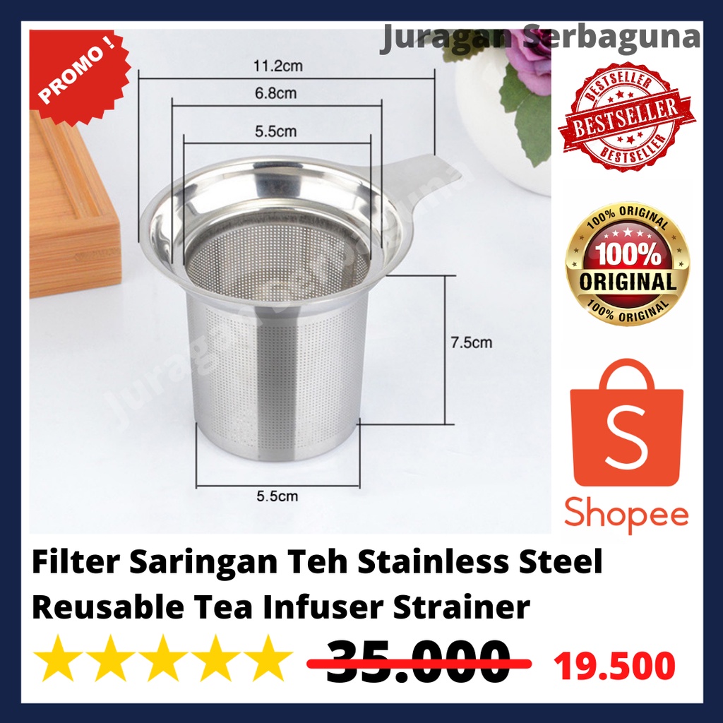 Filter Saringan Teh Stainless Steel Reusable Tea Infuser Strainer