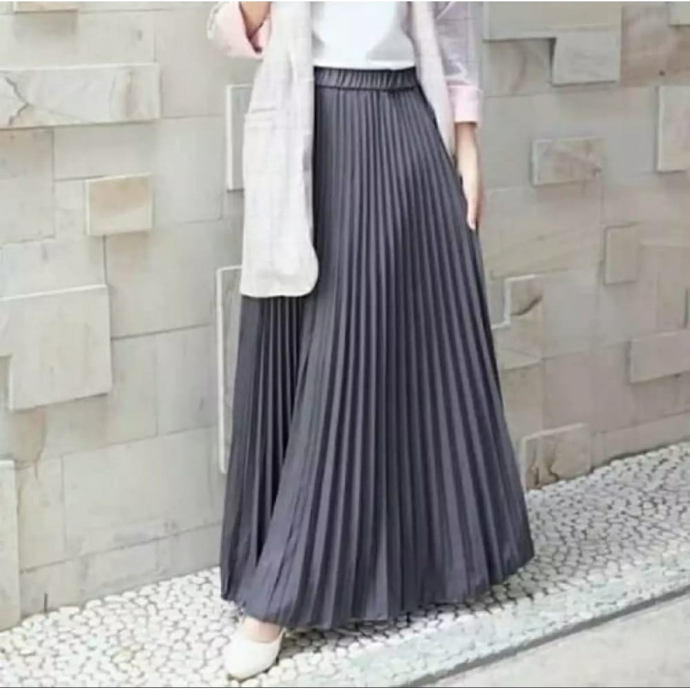 ROK PLISKET ROK PISKET ROK MUSLIMAH SKIRT POLOS BAWAHAN KERJA KANTOR KULIAH