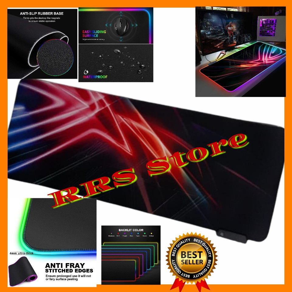 Mouse Pad Gaming XL LED RGB USB Cable High Precision Anti Air Mairuige Gaming Mouse Pad Illuminated LED RGB 800x300mm colokan micro