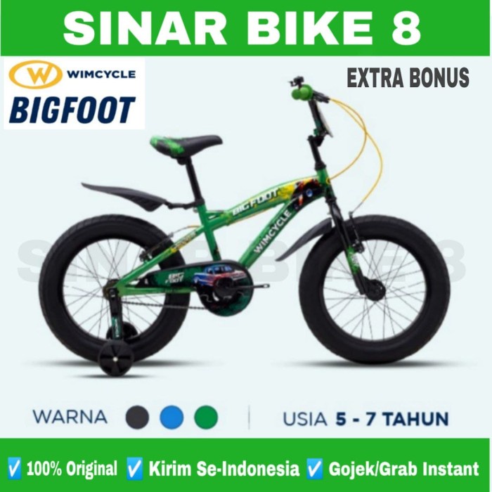 Sepeda Anak Laki Ukuran 16&quot;, 18&quot; &amp; 20 Inch BMX WIMCYCLE BIGFOOT 16 18 20 Inch Ban Jumbo Garansi